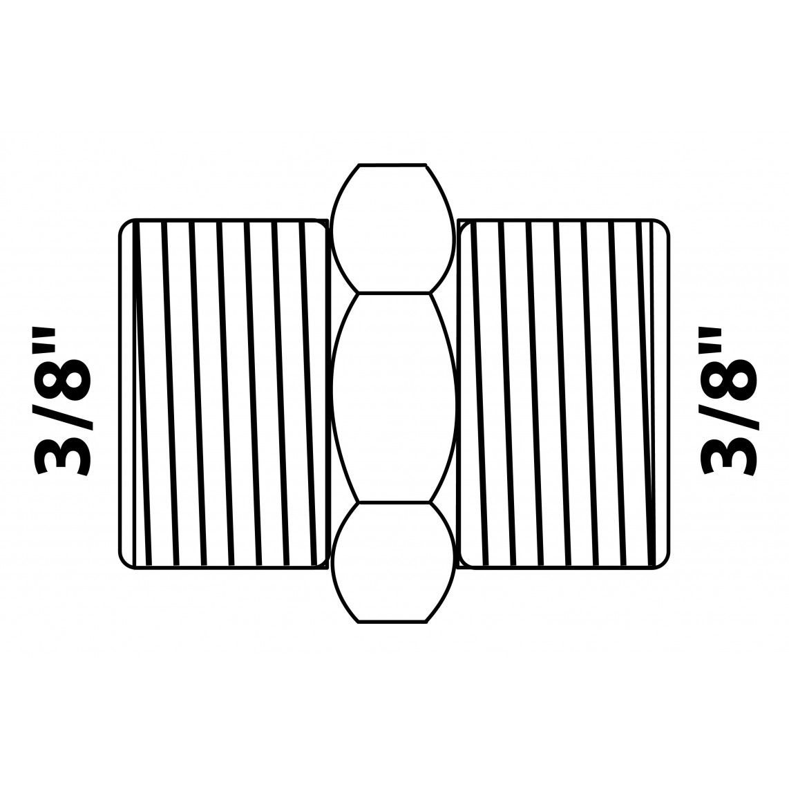 989341155 MS dubbele nippel, chroom, 3/8"BU vue 2