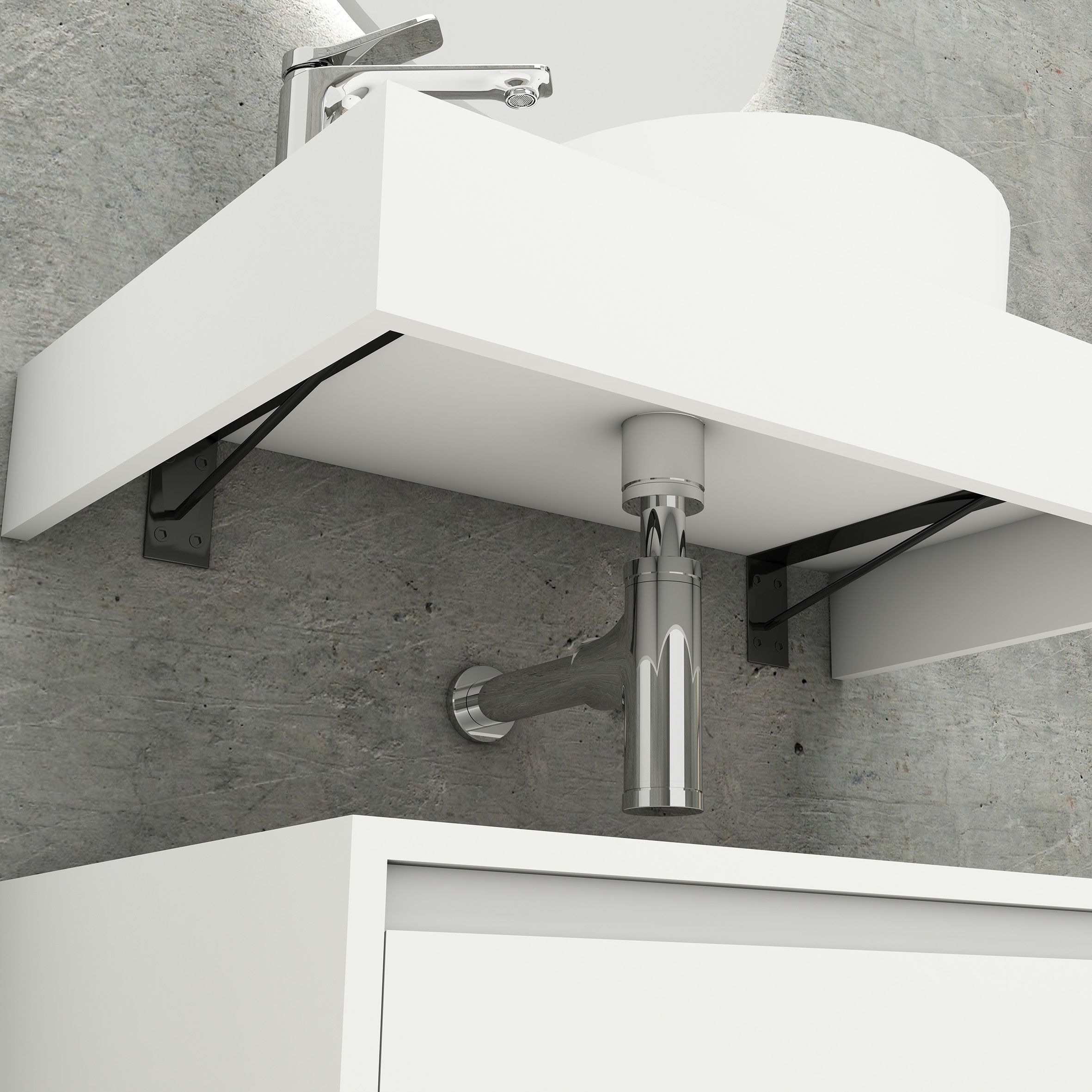 ALONI LINA MEUBLE SOUS-PLAN (80CM) - BLANC MAT vue 3