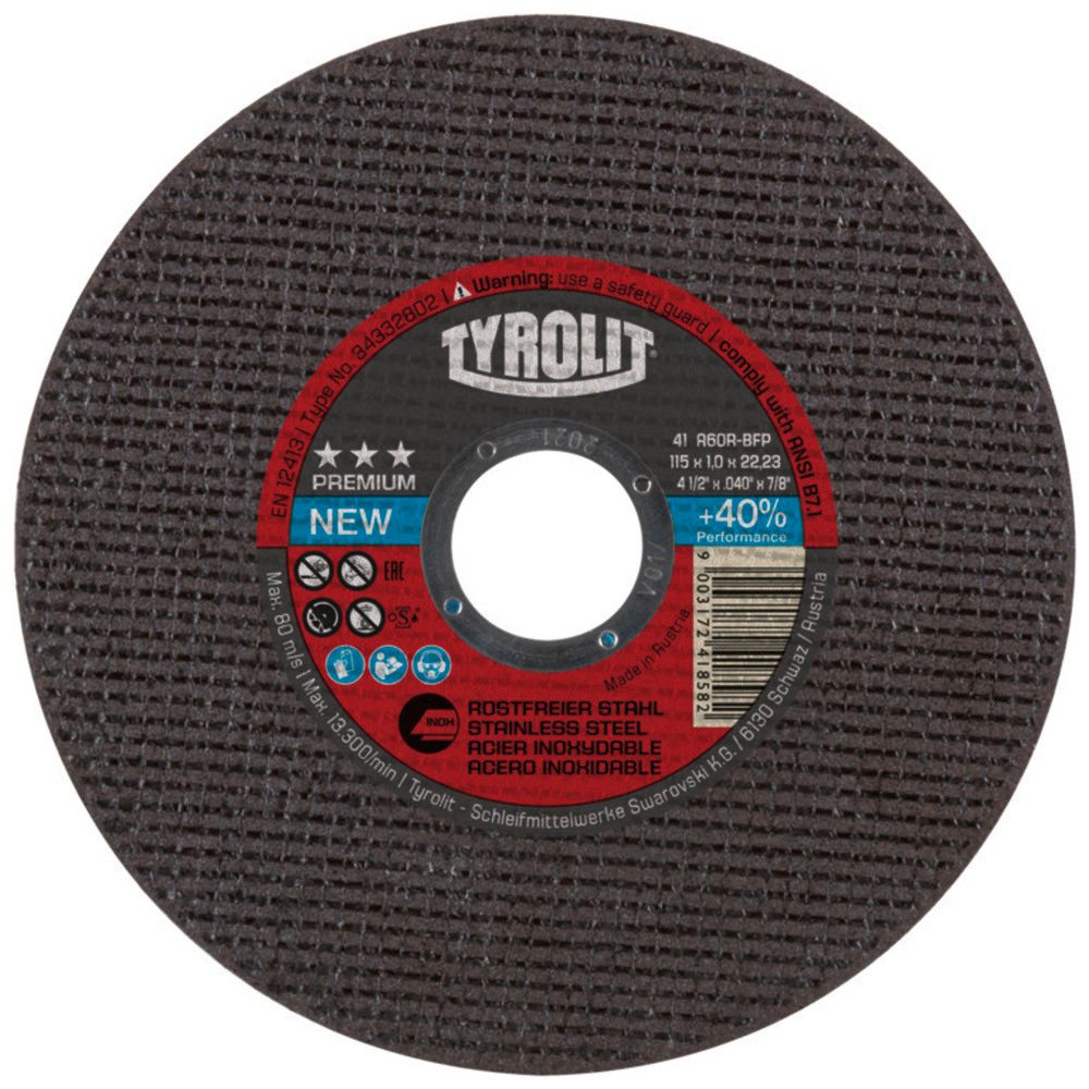 Tyrolit Premium Disque À Tronçonner Pour INOX D115