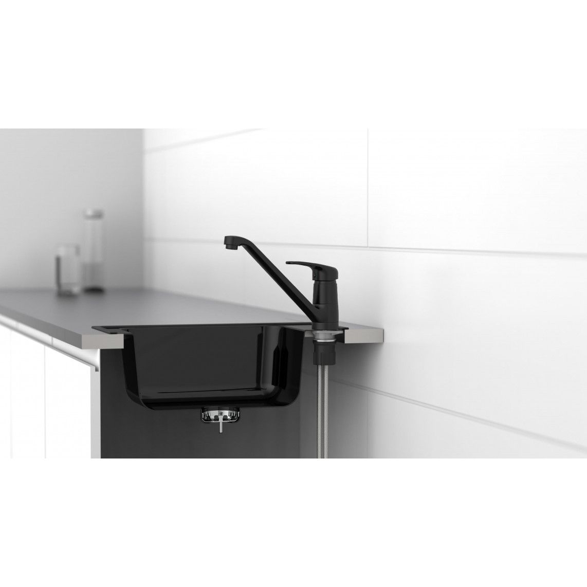 77266 GRANDE Sink mixer, black matt vue 9