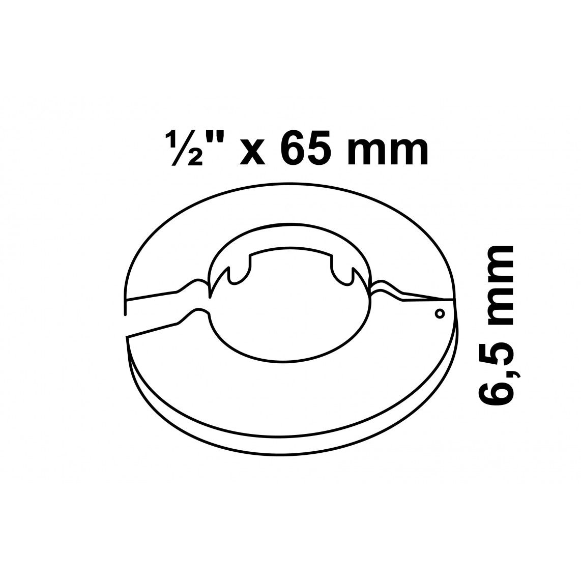 988232148 klaprozet, chroom, 1/2" x 65 mm x 6,5 mm vue 2