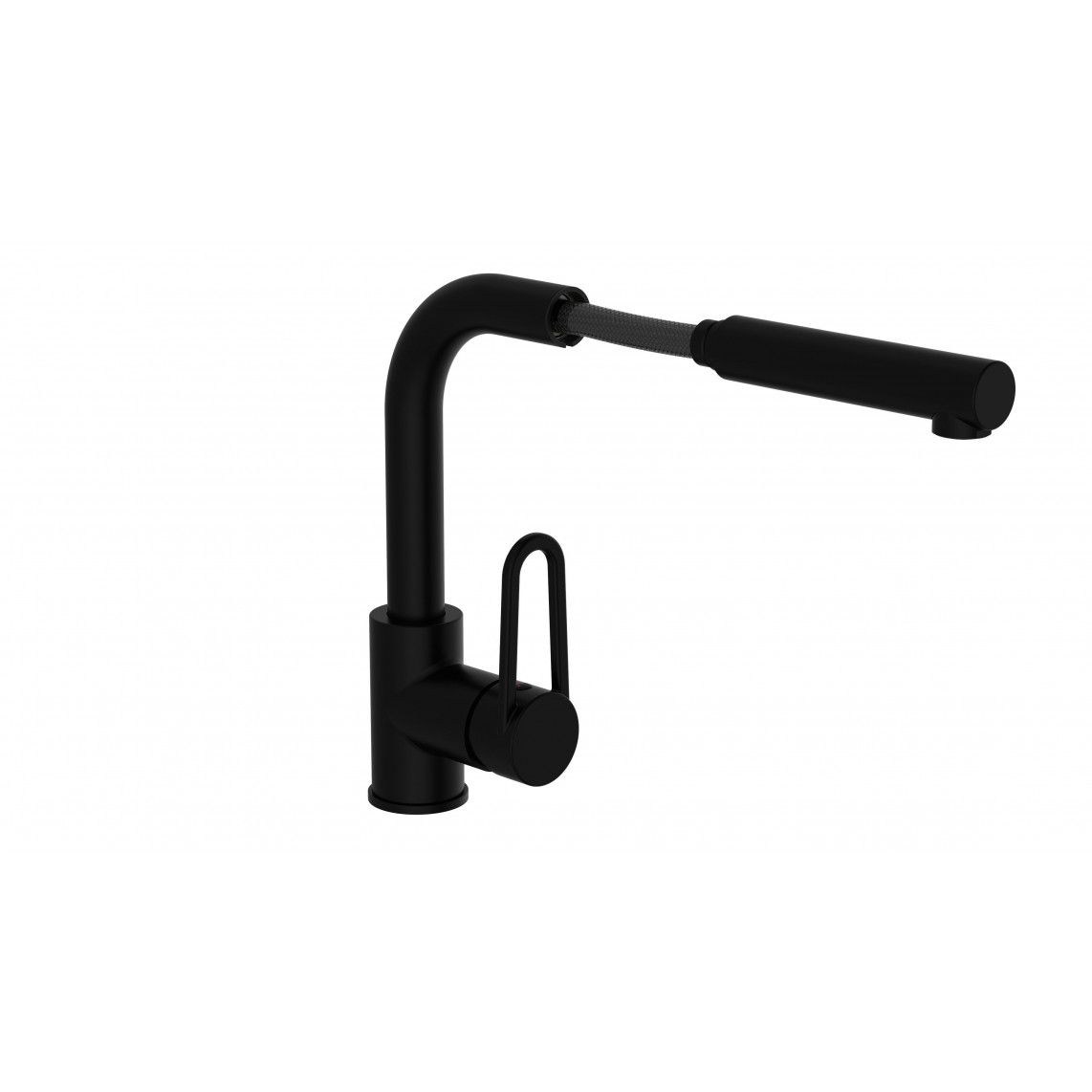 26239 DESIGN RING Keukenkraan, mat zwart, met uittrekbare vaatdouche vue 5