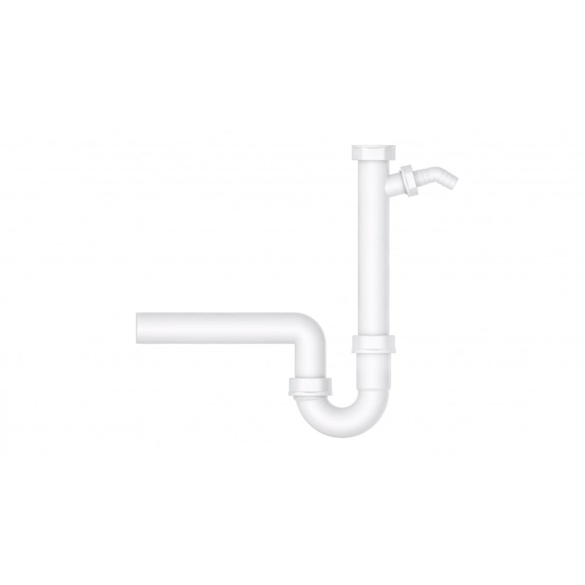 98831348 KS spoelbak-buissifon, wit, 1 1/2"BI x 40 mm, met 3/4" toestelaansluiting vue 5