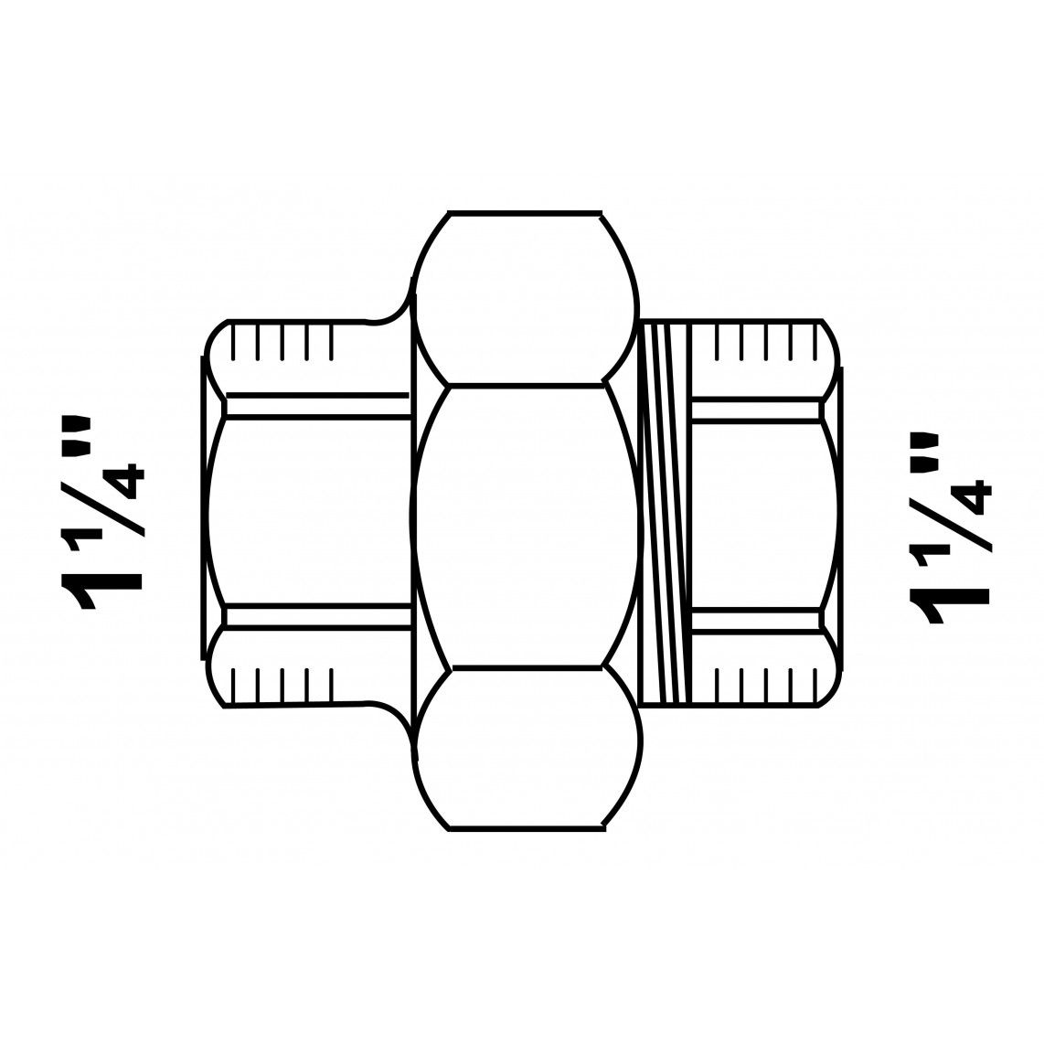 989844055 Screw connection, malleable galvanized, 1 1/4" female, flat sealing vue 2