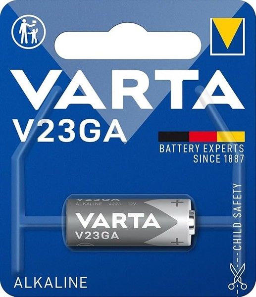 Pile électronique 12V V23GA alcaline MN21 50mAh hauteur 28.5mm diamètre 10.3mm A23