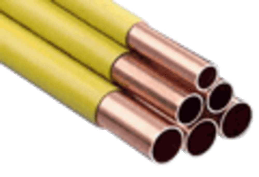 Wicu tube pour gaz cuivre dur enduit jaune pour gaz par longueur 5 m 16 x 18