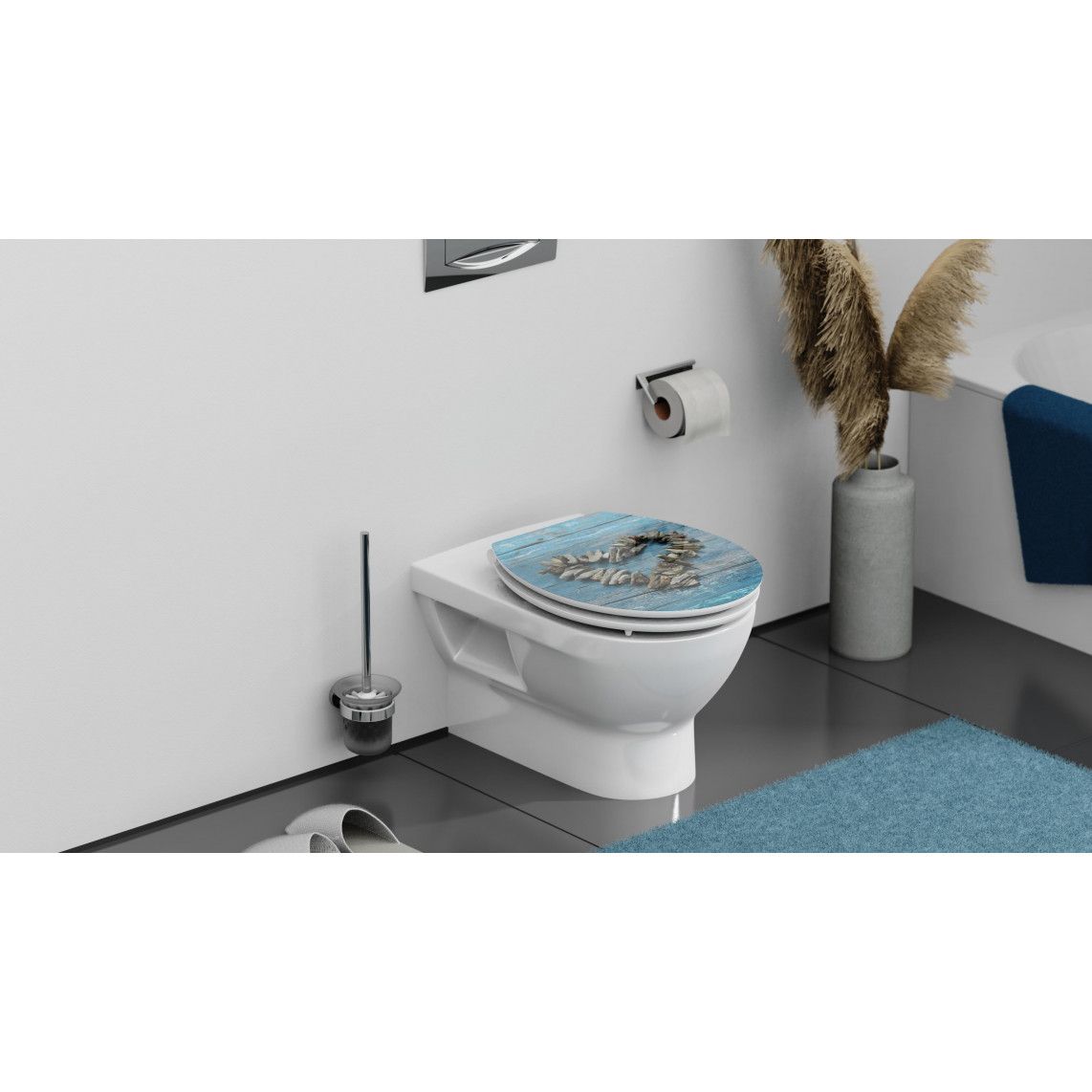 80540 MDF HG Toilet seat SHELL HEART, with soft close vue 10