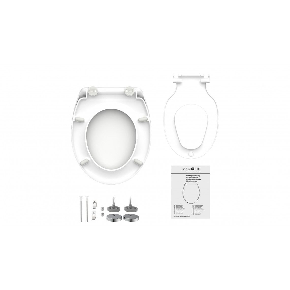 82940 Duroplast Toilet seat FAMILY WHITE, with soft close and quick release vue 8