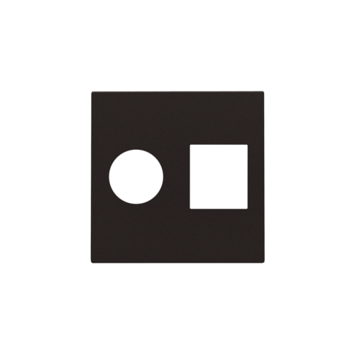 Set de finition pour connexion coaxiale simple et connexion réseau RJ45, couleur dark brown coated