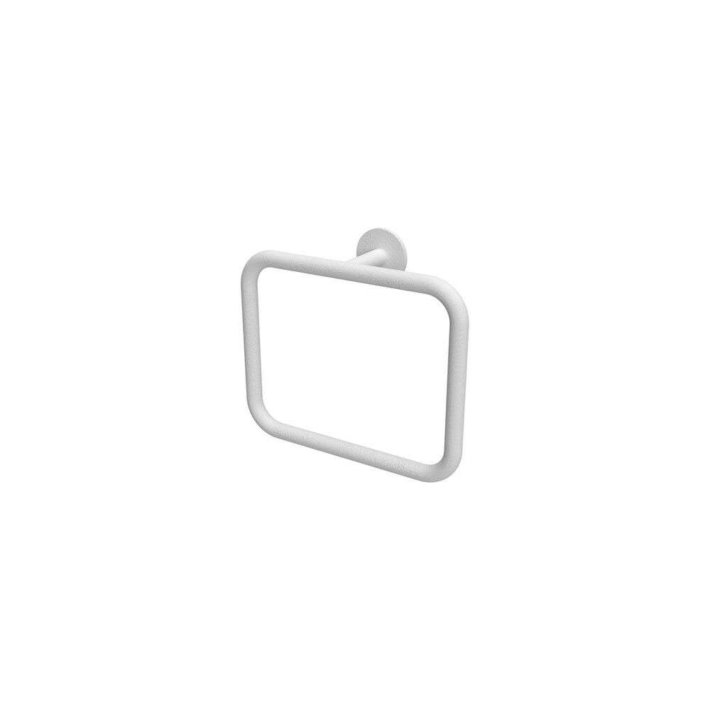 Zucchetti Pan Porte Serviette À Anneau Imprimé Blanc Mat Gaufré