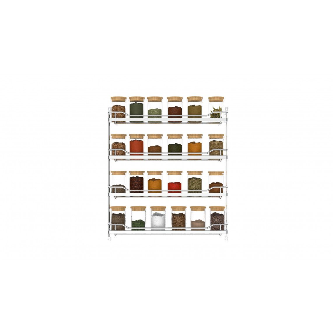 2082 Spice rack, chrome, 370 x 60 x 425 mm, für 4 x 6 tins vue 8