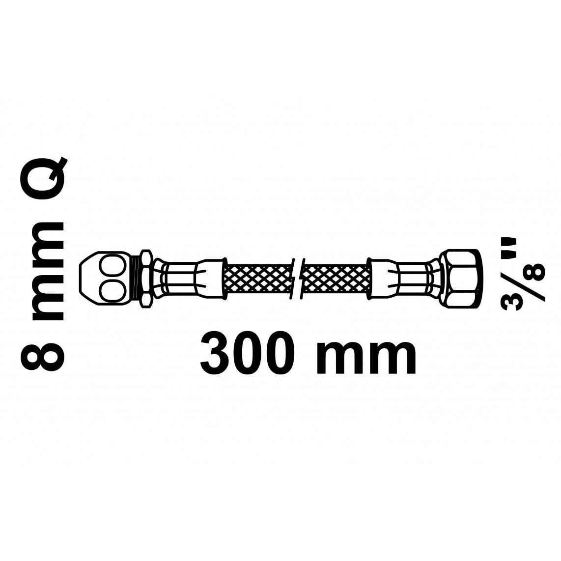 98627885 Flexaansluitslang 300 mm, 3/8"BI x 8 mmQ vue 2