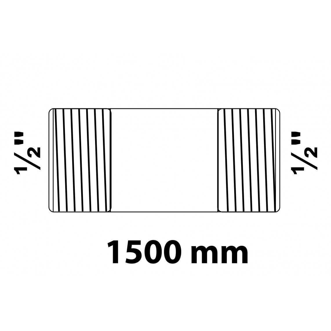989822255 Barrel nipple, malleable galvanized, 1/2" x 1500 mm vue 2
