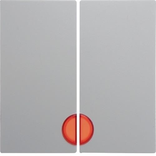 Touche avec voyant Rouge Berker S.1 / B.3 / B.7 Blanc polaire, mat
