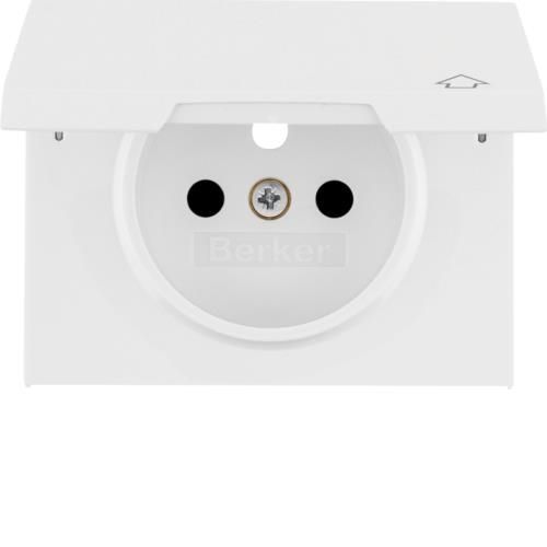 Sets de finition pour prise de courant à clapet Berker K.1 Blanc polaire, brillant