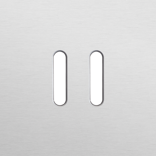 Plaque de recouvrement simple, pour des fonctions de commutation double, couleur Niko Rocker alu grey brushed