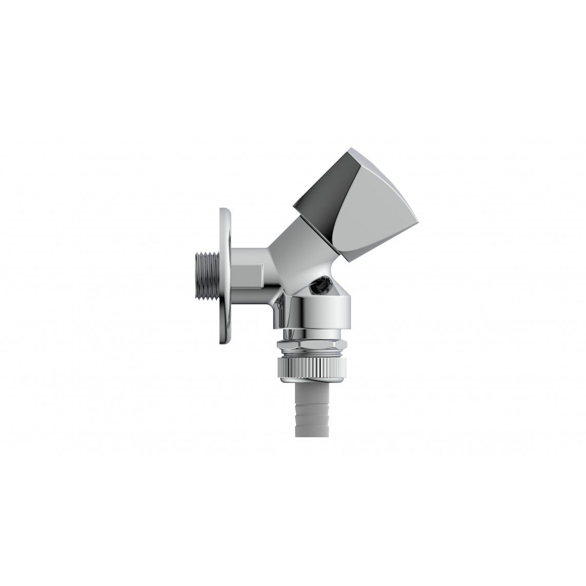 986302148 Additional wall valve, chrome, 1/2" male, with non-return valve and pipe aerator vue 2
