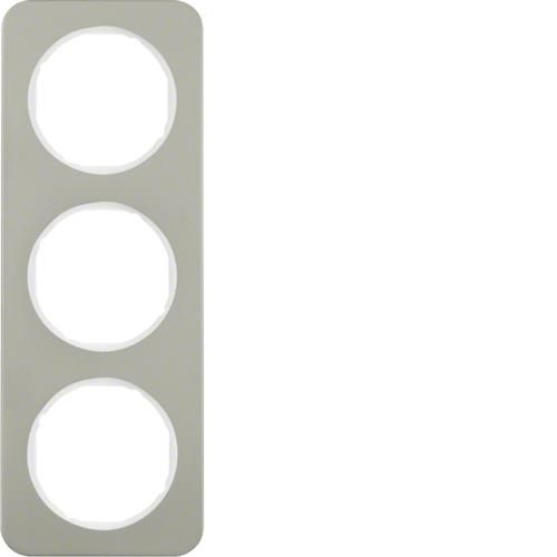Plaque de recouvrement 3 postes Berker R.1 Inox / Blanc polaire