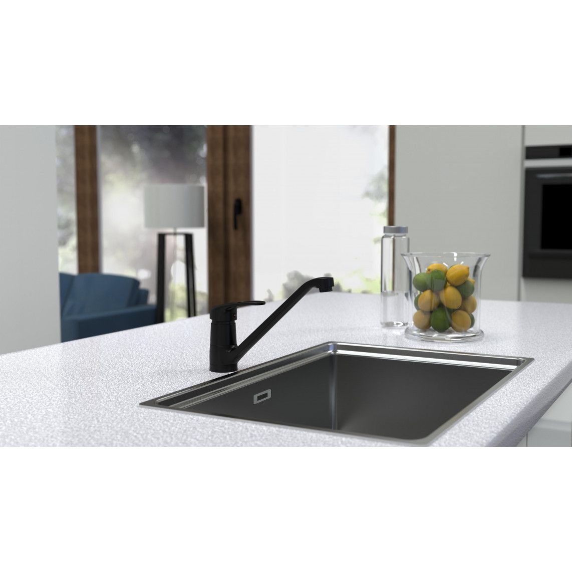 77266 GRANDE Sink mixer, black matt vue 11