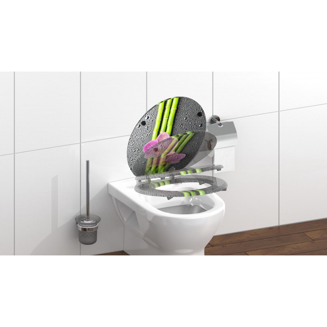 80121 MDF Toilet seat ASIA, with soft close vue 9