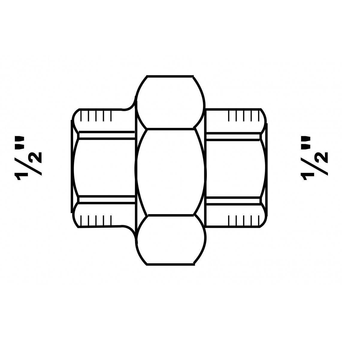 989841055 GI schroefverbinding, gegalvaniseerd, 1/2"BI, vlakke dichting, (330) vue 2