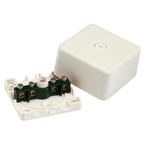 Boîte de dérivation 2.5mm² IP54 ~ Ivoire avec rosace à bornes
