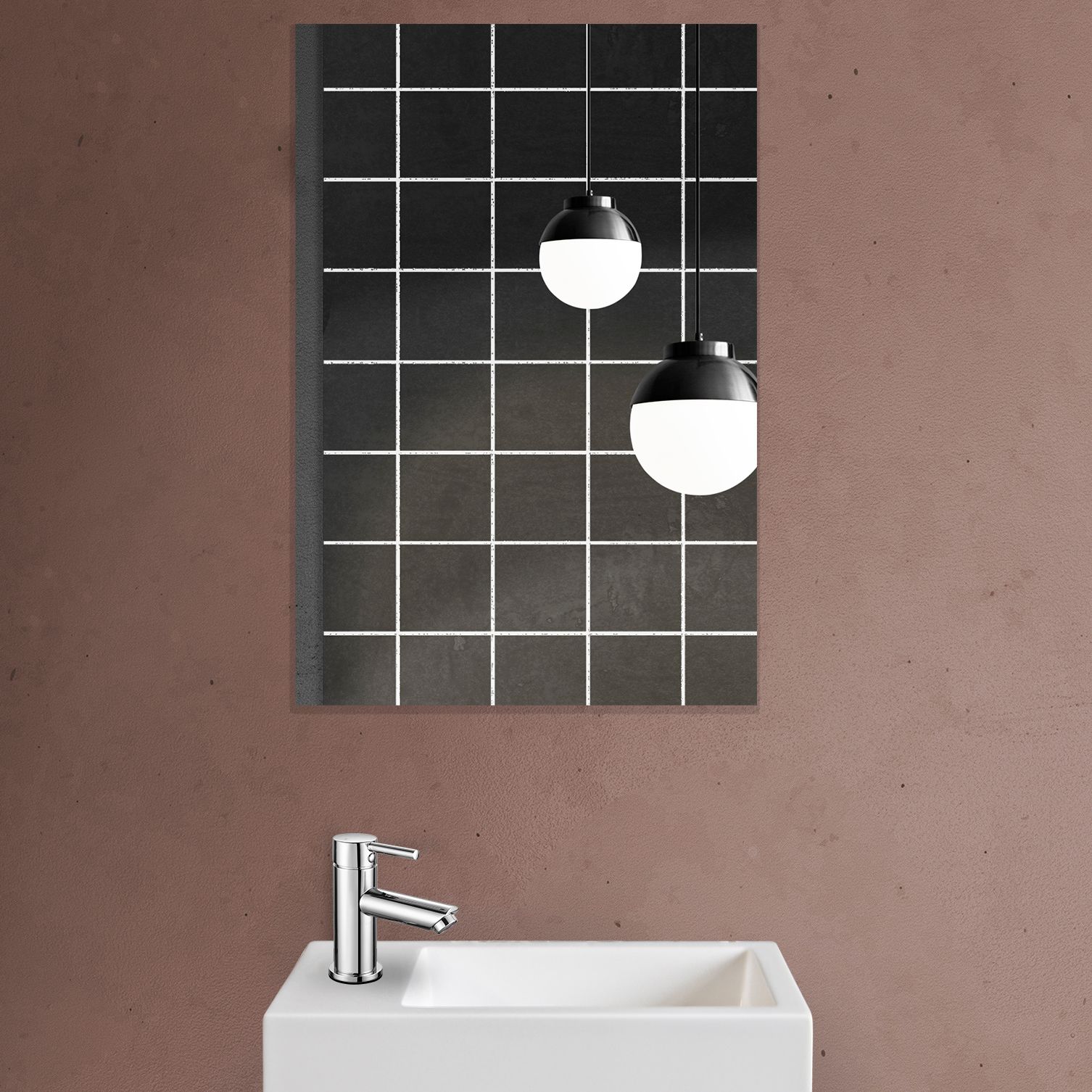 ALONI MKADO MIROIR DE TOILETTE - AVEC CADRE - 40X60X1,9 CM - MARBRE BLANC vue 3