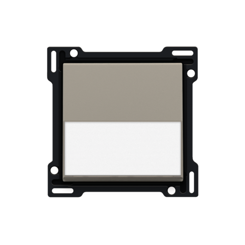 Set de finition avec porte-étiquette pour interrupteur ou bouton-poussoir simple, couleur bronze coated