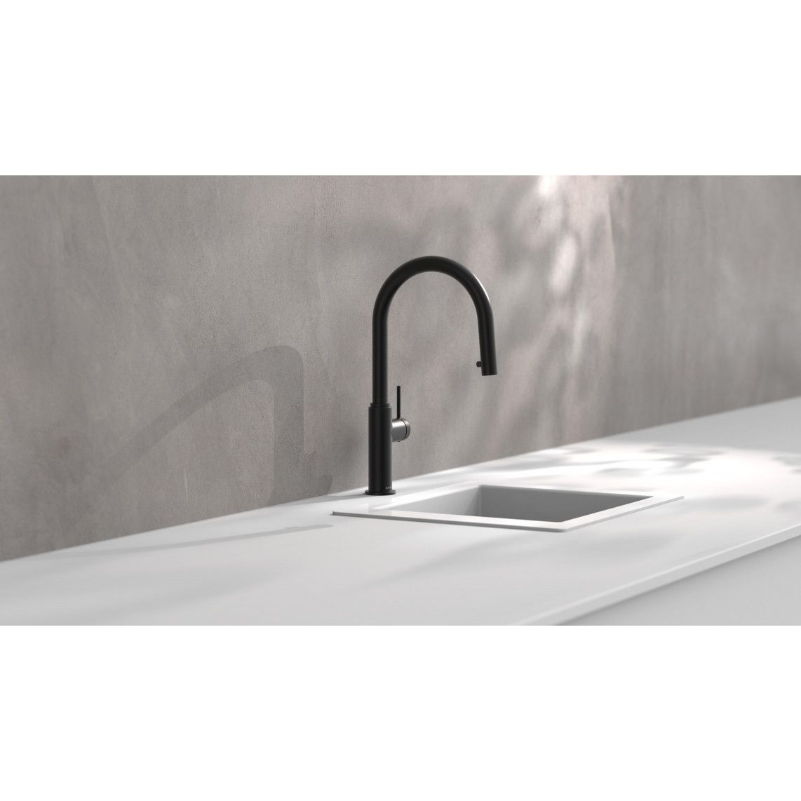 79566 BLACKPOOL Sink mixer, black matt, with pull-out spout vue 2