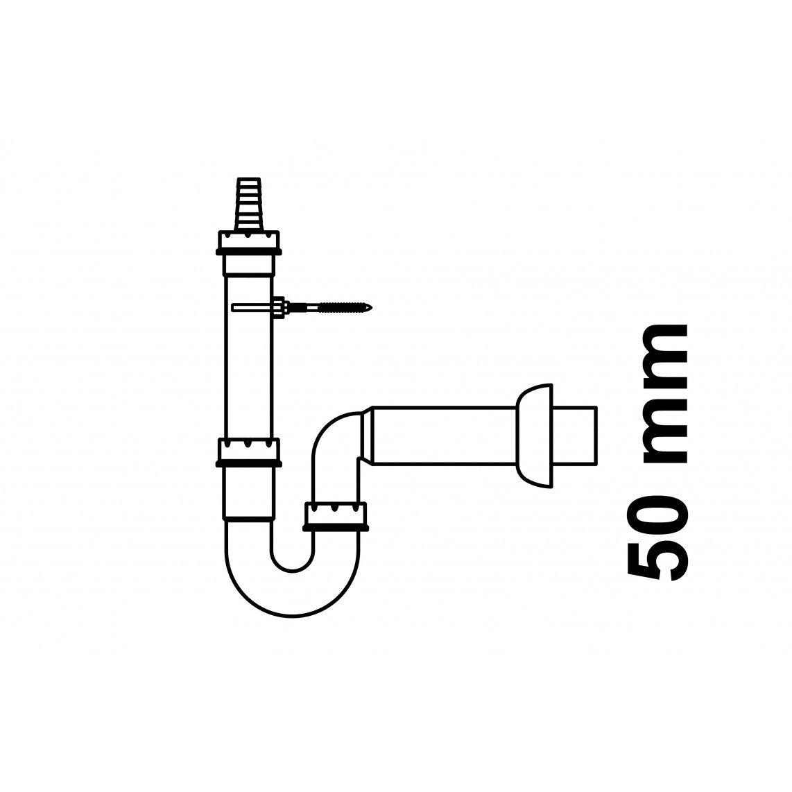 98028067 ECO-SAVE Device odour trap, plastic, light grey, OD: Ø 20 x 50 mm with sleeve vue 2