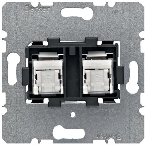 Prise informatique Berker, double, 8 / 8 pôles Cat6, UTP