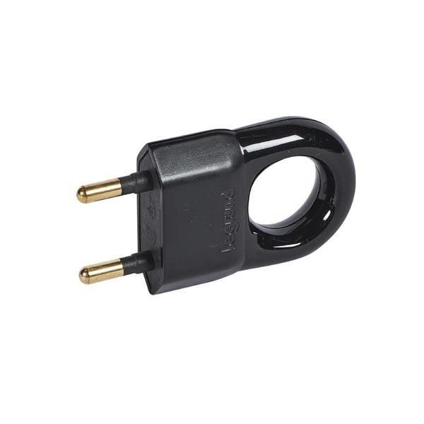 Fiche 2 pôles 2.5A - 250V plastique Noir