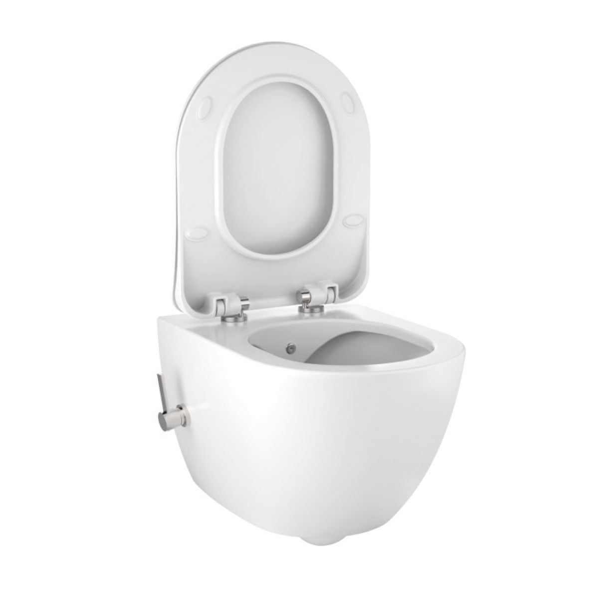 CREAVIT FREE WC SUSPENDU AVEC BIDET – SANS BRIDE – AVEC MÉLANGEUR BIDET EAU CHAUDE ET FROIDE – SANS ABATTANT – BLANC BRILLANT vue 2
