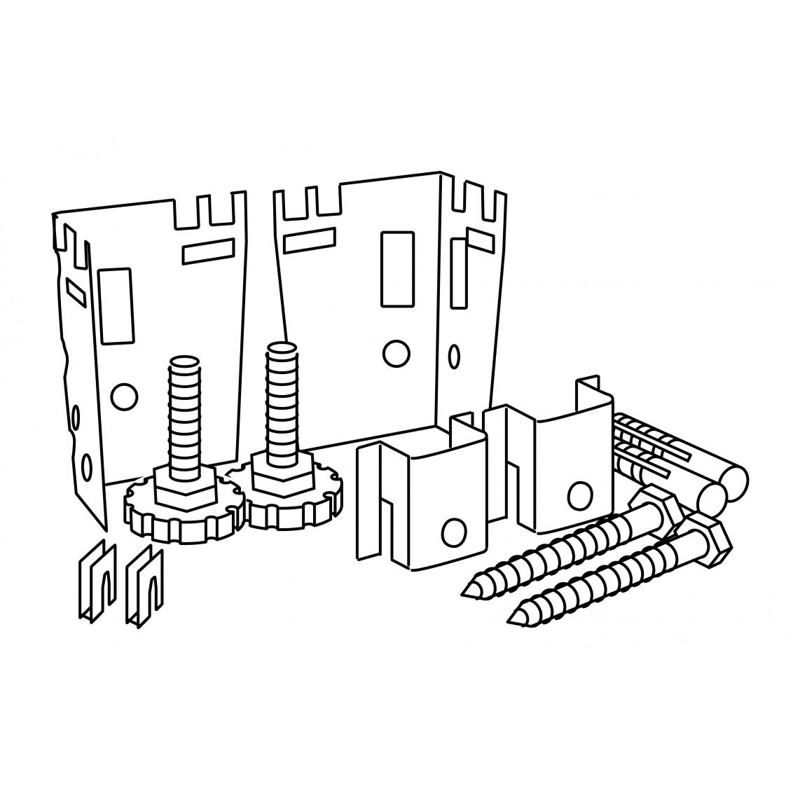 973351255 Radiator fixing, lug hanging set vue 2