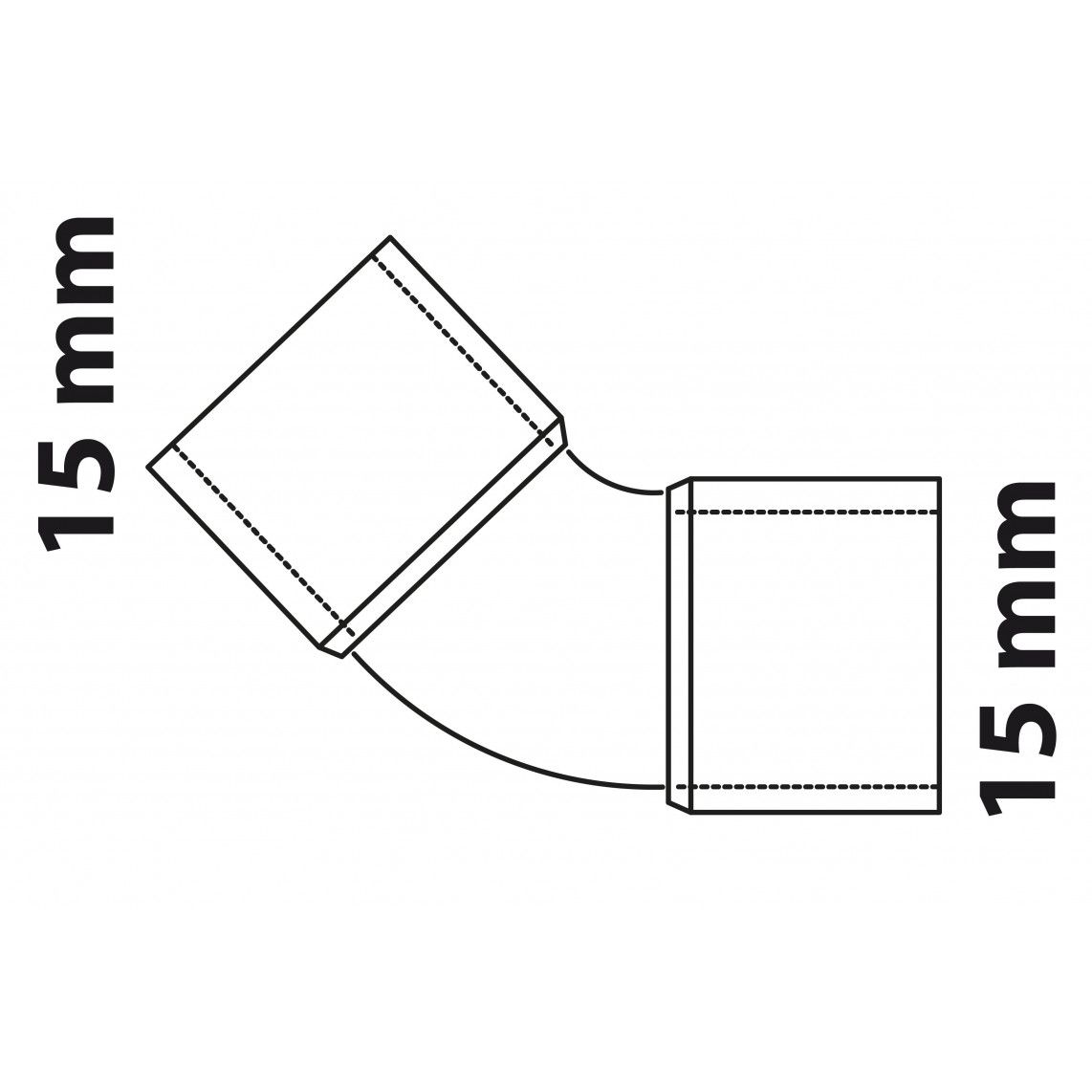 989112017 Elbow 45°, copper solder fitting, 15 mm, 2 sockets vue 3