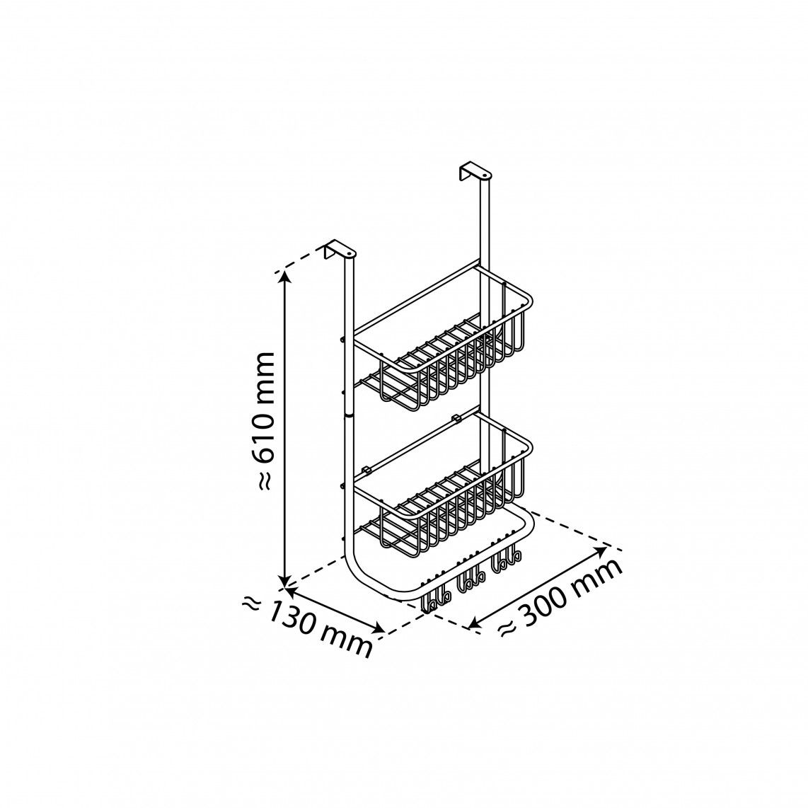 BA0910 hangend rek, Zilver mat vue 6