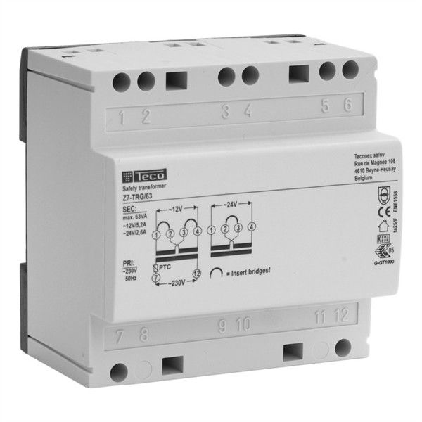 Transformateur de securité 63VA 230Vac - 12 / 24Vac