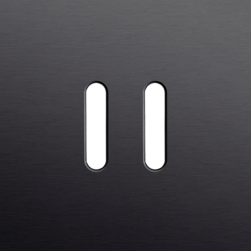 Plaque de recouvrement simple, pour des fonctions de commutation double, couleur Niko Rocker alu black brushed