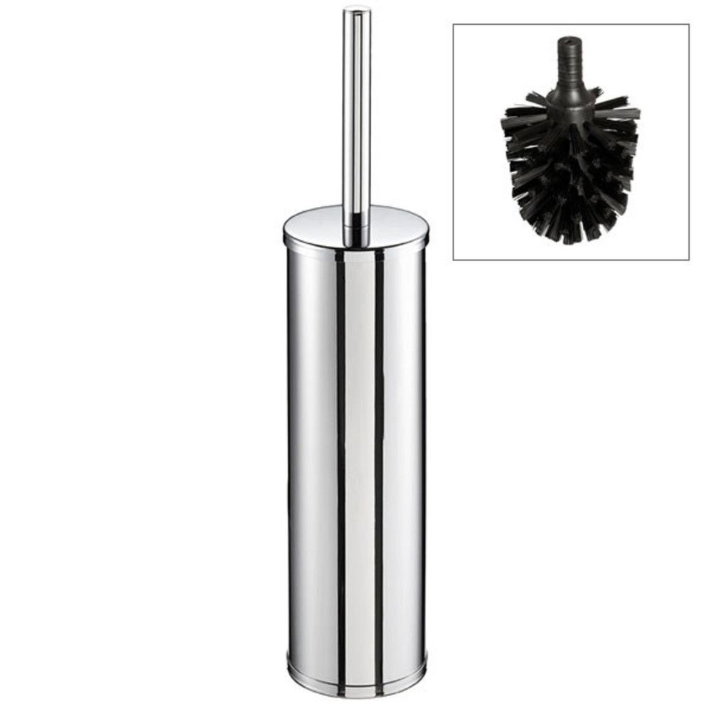 Geesa Nemox Porte-brosse WC Mural Avec Brosse EN Noir Laiton Chromé