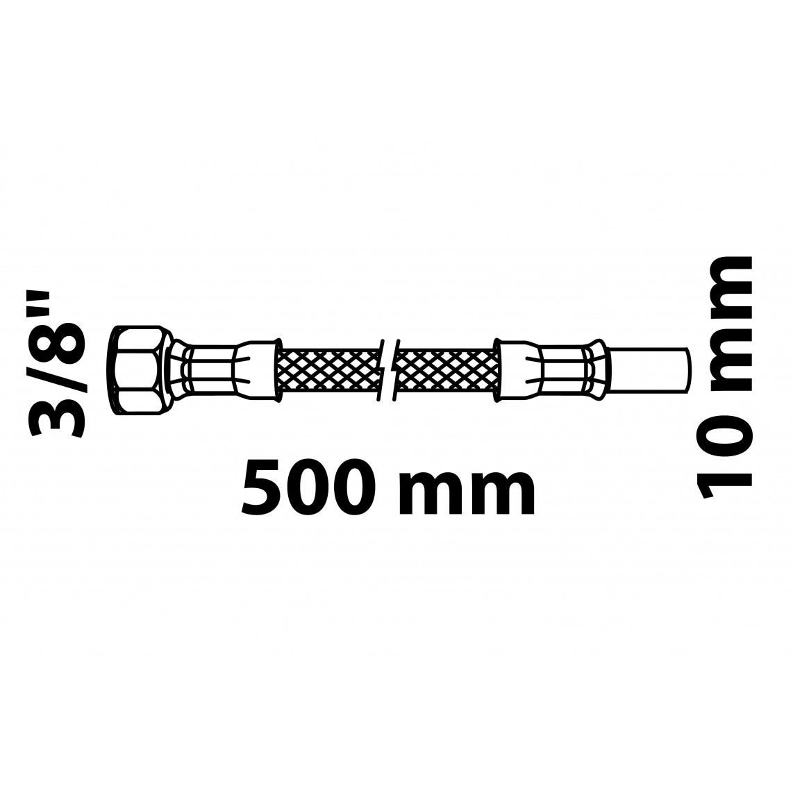 98627848 Tuyau de raccordement flexible 500 mm, 3/8" F x 10 mm tube en cuivre vue 2