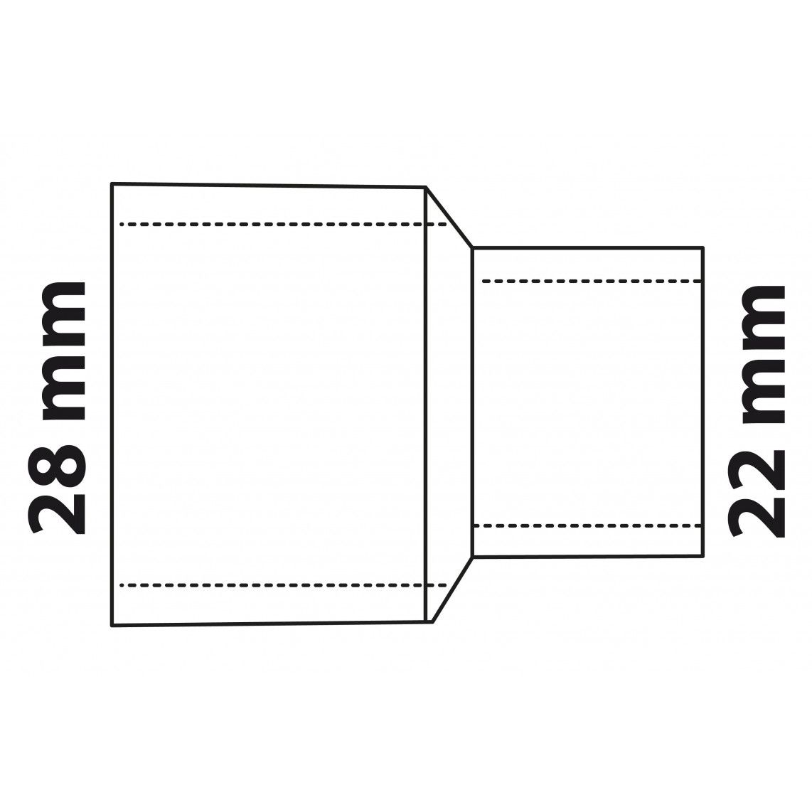 989065055 CU verloopsok, blanco, 28 mm x 22 mm, 2 mofen, (5240) vue 3
