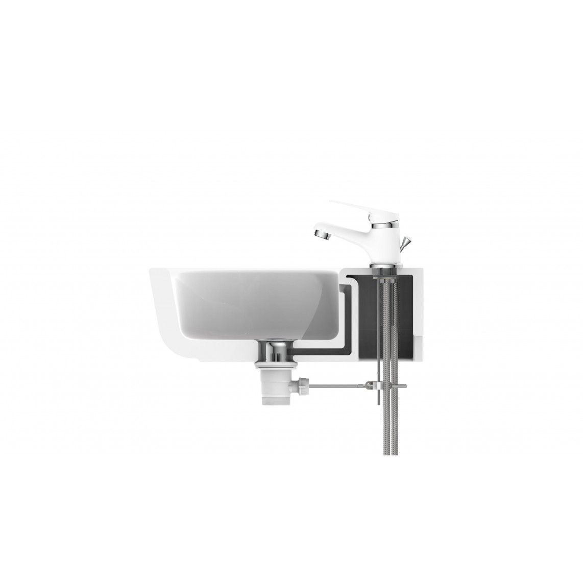 NI075SCR-W SPEED Wash basin mixer, white/ chrome vue 6