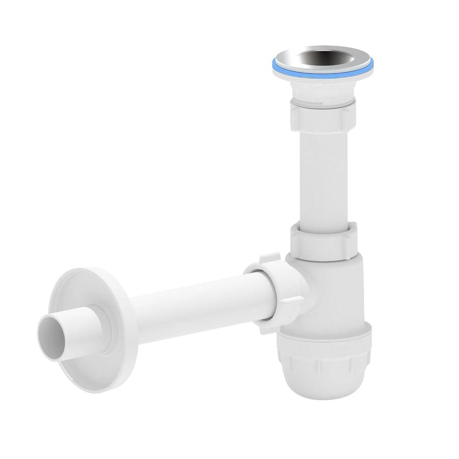 ALONI SIPHON BOUTEILLE POUR LAVABO AVEC CREPINE Ø32MM BLANC vue 2