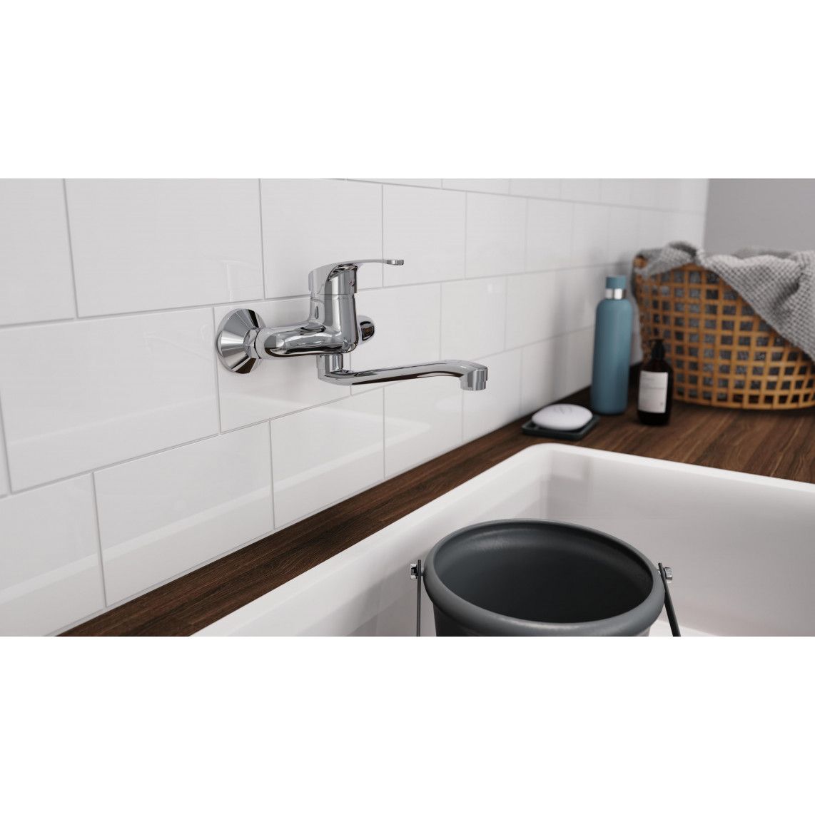 36760 ORAZI Sink mixer, chrome, for wall fixing vue 7