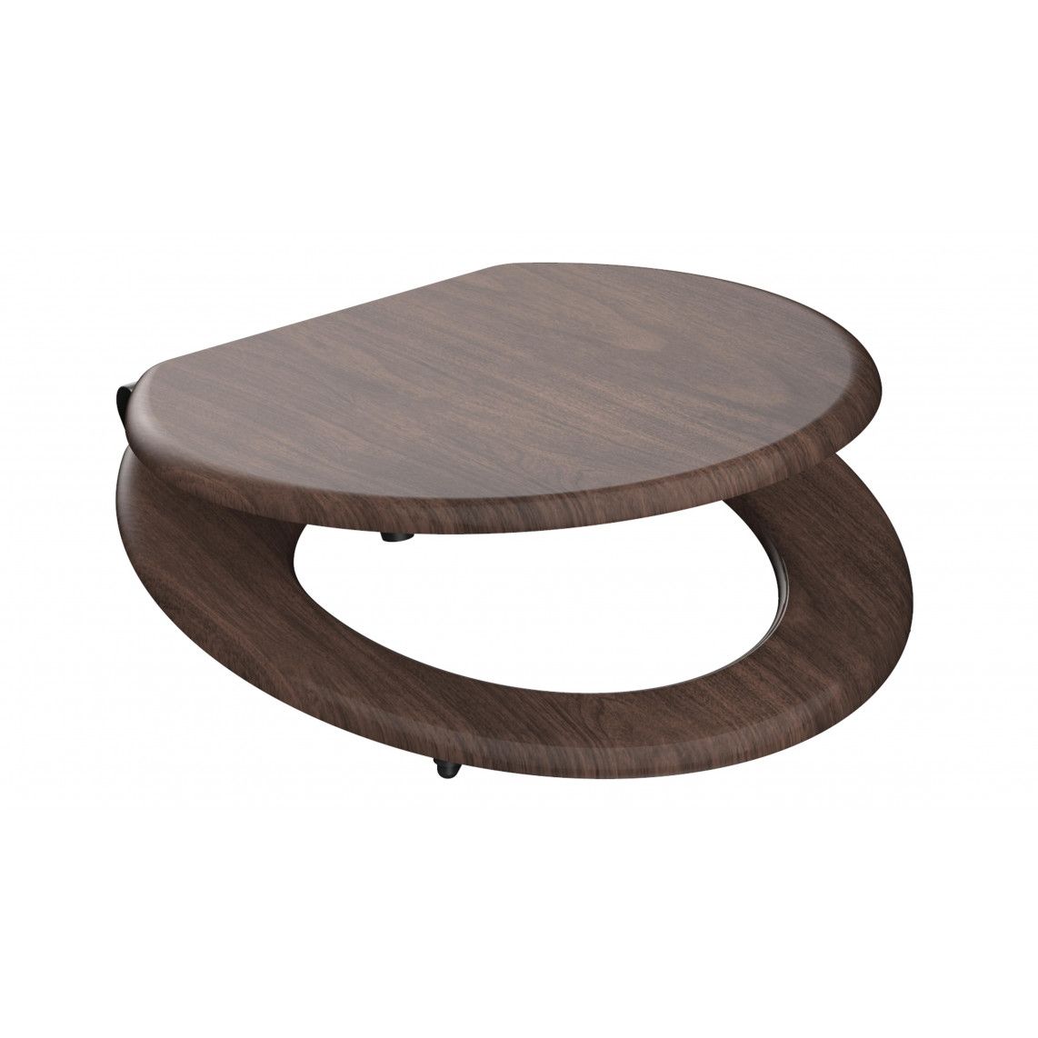80193 MDF Toilet seat DARK WOOD, with soft close vue 3