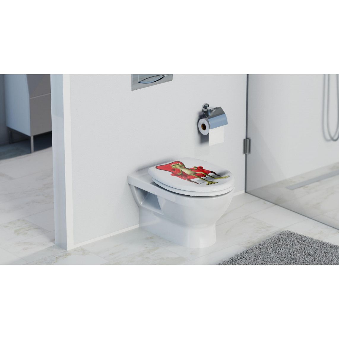 82190 Duroplast Toilet seat FROG KING, with soft close vue 11