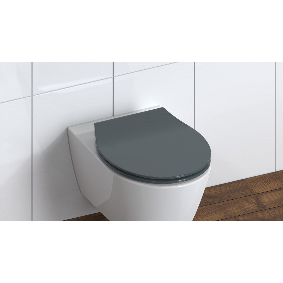 82704 Duroplast Toilet seat SLIM ANTHRAZIT, with soft close and quick release vue 8