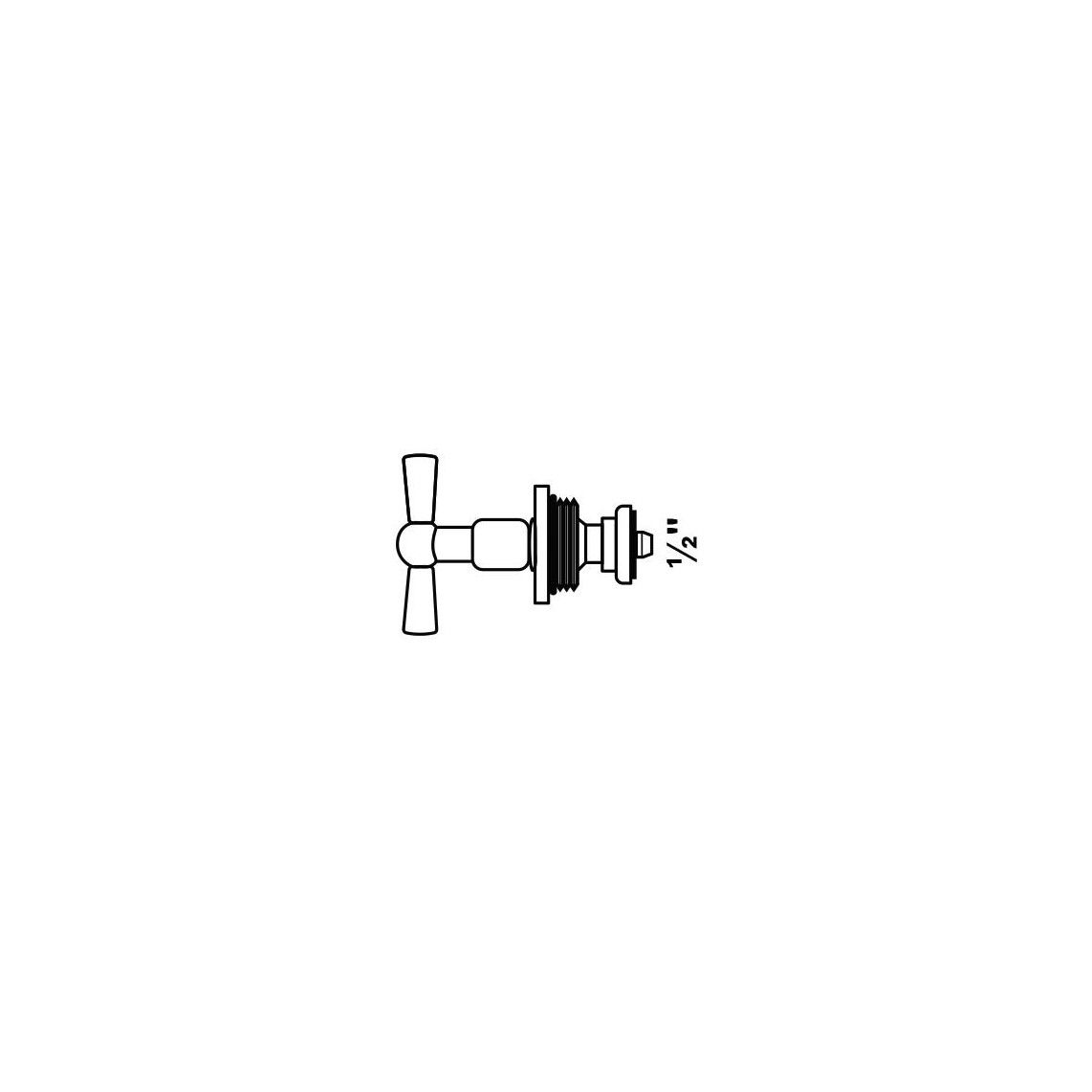 98614740 Partie supérieure du bâillon, chromé, 1/2" vue 2