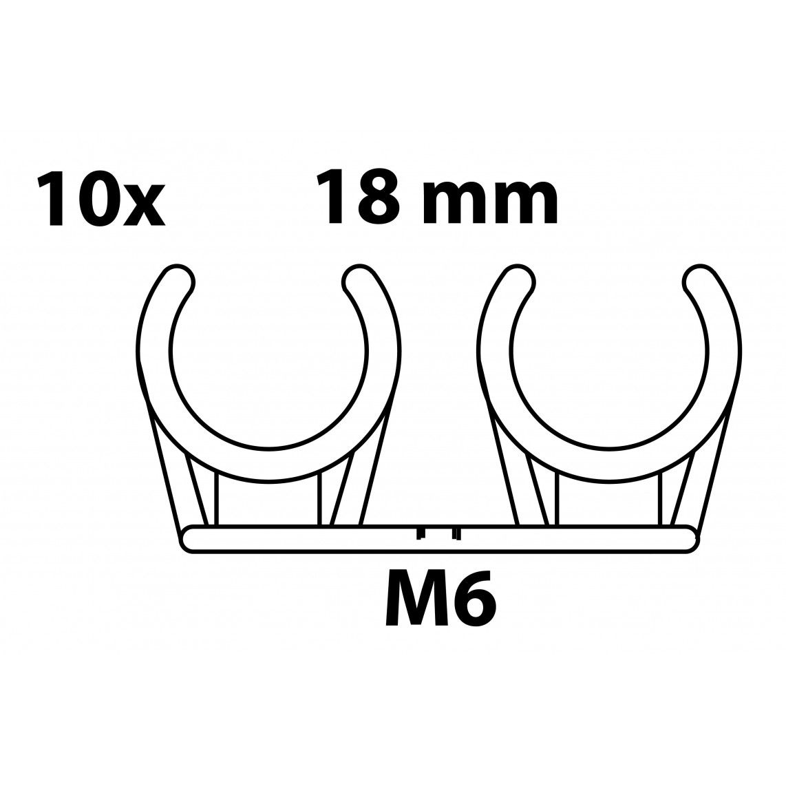 989188455 buis klembeugel, dubbel, 18 mm, met M6 draadbus (10x) vue 2