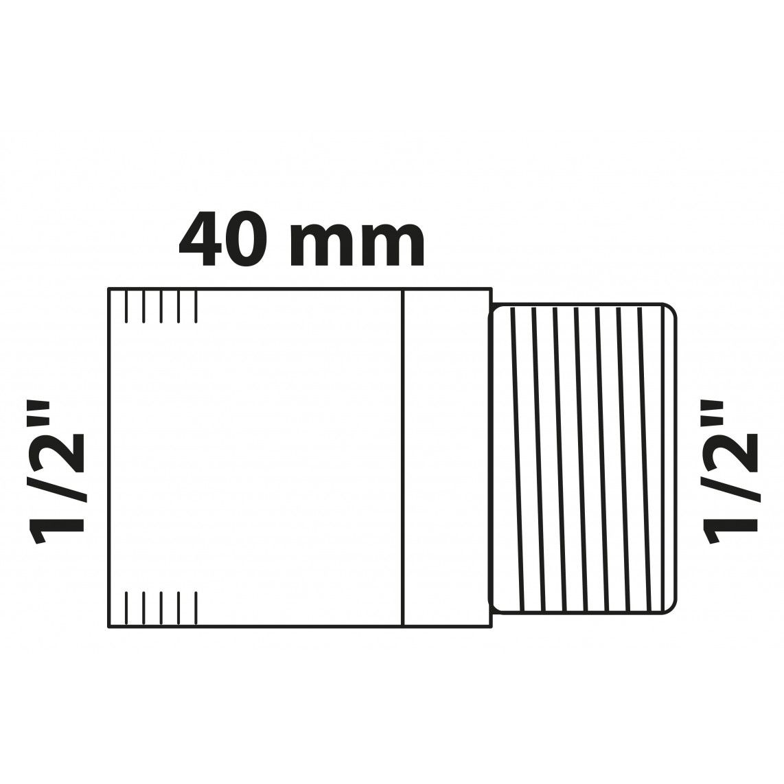 988942755 BR kraan verlengstuk, blanco, 1/2" x 40 mm, (3525) vue 2